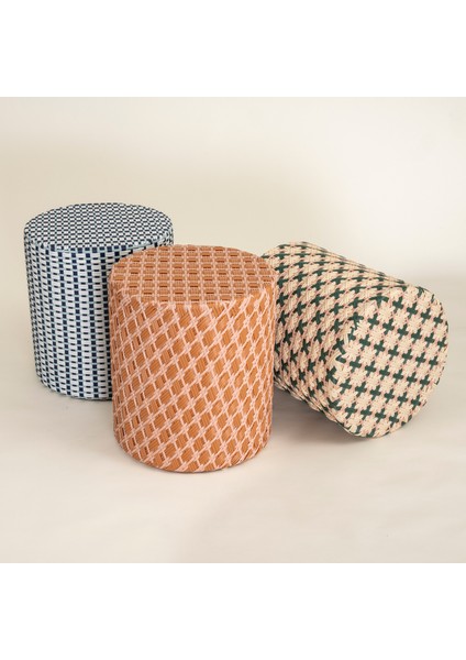 Java Rattan - Synthetıc Puf 40X40X45 cm Mavi