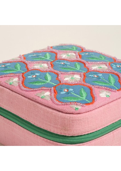 Rajpath Pamuk Dekoratif Kutu 13X13X6 cm Pembe