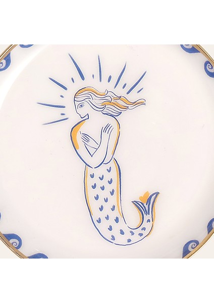 Agra Metal Dekoratif Tepsi 10X10 cm Mavi - Beyaz modelleri