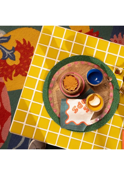 Lakrı Mango Ağacı Sunum Tahtası 30X30X2 cm Fuşya fiyatları