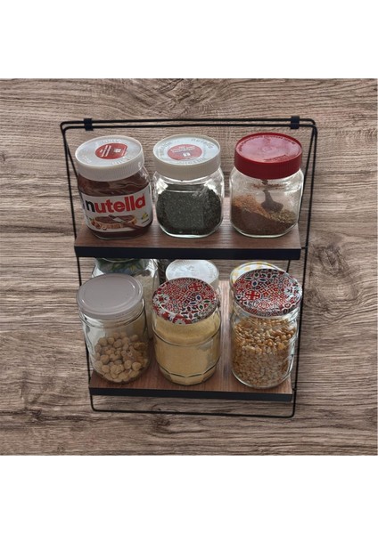 2 Katlı Ahşap Raflı Stand Mutfak Düzenleyici