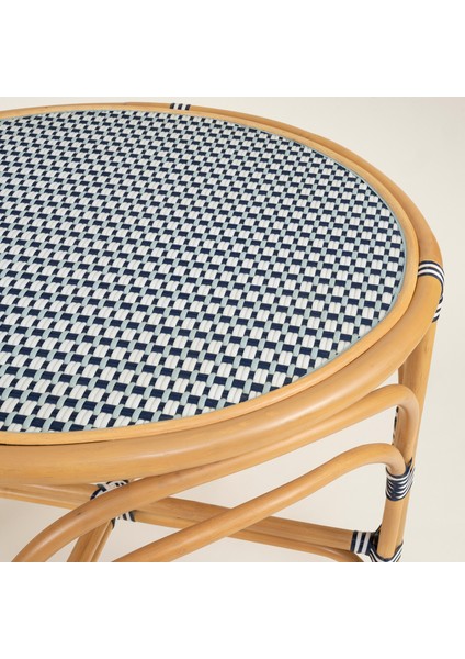 Java Rattan - Synthetıc Yemek Masası 86X86X76 cm Mavi