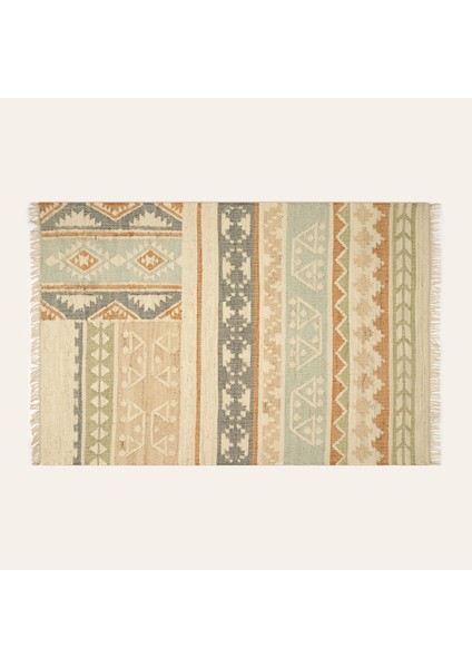 Jaıpur Jüt Kilim 80X150 cm Bej - Mavi