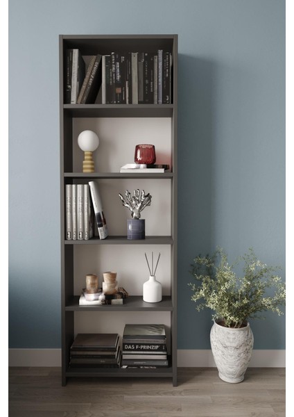 5 Bölmeli Modern Kitaplık – Çok Amaçlı Dolap & Dosya Rafı | Ev ve Ofis Için Şık Depolama Çözümü | Woodaria Mobilya​