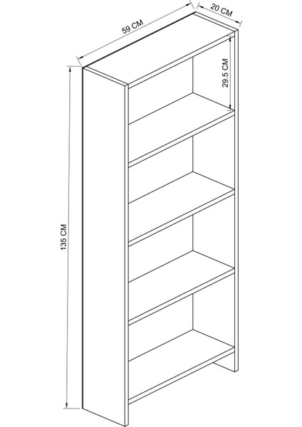 5 Bölmeli Modern Kitaplık – Çok Amaçlı Dolap & Dosya Rafı | Ev ve Ofis Için Şık Depolama Çözümü | Woodaria Mobilya​ indirimleri