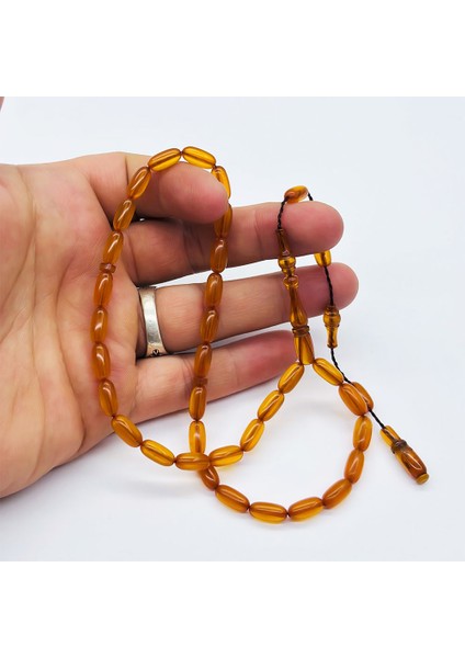 İnce Kapsül Kesim Sıkma Ateş Kehribar Tesbih