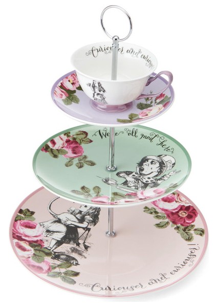 x V&a Alice In Wonderland Fine China Porselen Kek, Pasta Standı 27X34CM fiyatları