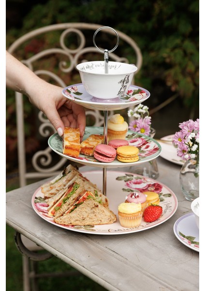 x V&a Alice In Wonderland Fine China Porselen Kek, Pasta Standı 27X34CM