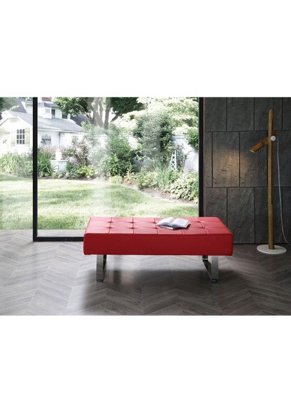 Metal Ayaklı Bench - Suni Deri Döşeme 45*120 cm Yükseklik 40 cm