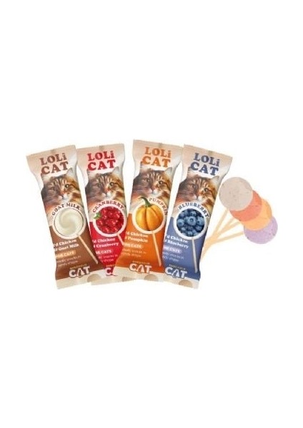 Lolicat 4 Çeşit Kedi Lolipop Ödülü Karışık 1,5 gr x 15 Adet fiyatları