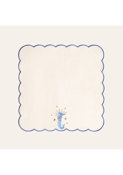 Nilüfer Overloklu Nakışlı Pamuk Peçete 45X45 cm Ekru modelleri