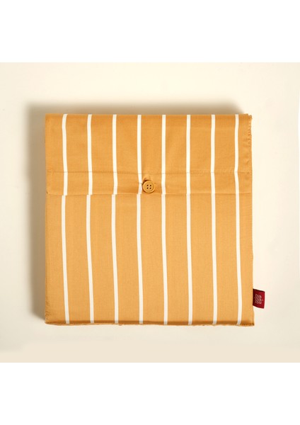 Solıd 300 Tc Geniş Çizgili Çift Kişilik Pamuk Saten Nevresim Seti 200X220 cm Sarı modelleri