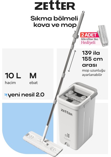 Elite Tablet Mop Temizlik Seti Yeni Nesil Paspas Medıum V2 - Beyaz 1 Adet