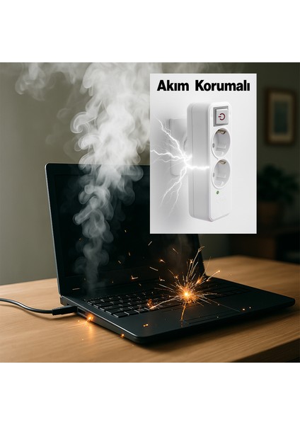 Kablosuz Akım Korumalı Anahtarlı 2'li Grup Priz Golyat Düğmeli Fiş Priz Topraklı Çoklu Çoğaltıcı fiyatları