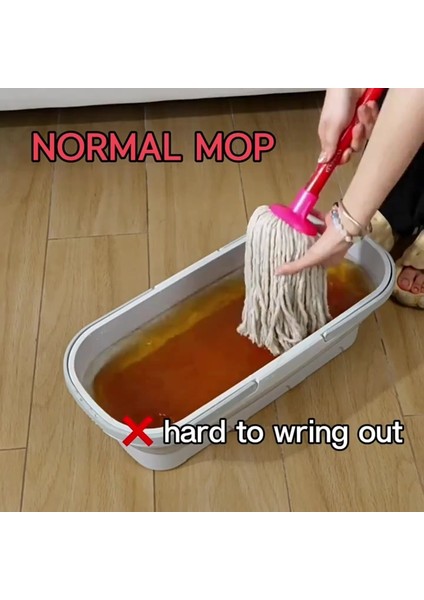 Elite Kendiliğinden Sıkmalı Uzun Saplı Eller Serbest Mikrofiber Paspaslı Twister Mop 1 Adet