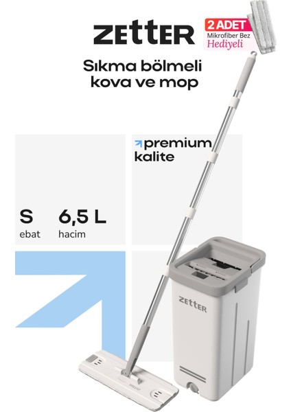 Elite Tablet Mop Temizlik Seti Yeni Nesil Paspas Small - Beyaz 1 Adet