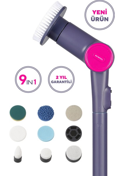 Elite 9in1 Şarjlı Çok Amaçlı Temizlik Fırçası Seti Hscr-01 1 Adet