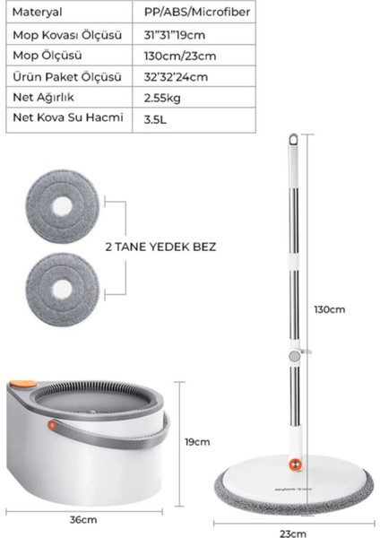 Elite Clean Pro Temizlik Seti Kirli ve Temiz Suyu Ayıran Akıllı Mop & Kova Sistemi 1 Adet indirimleri