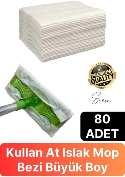 Elite 80 Adet Tak Kullan At Islak Mop Yüzey Temizlik Bezi Havlusu Iz Bırakmaz Fayans Ahşap Duvar Büyük Boy 1 Adet