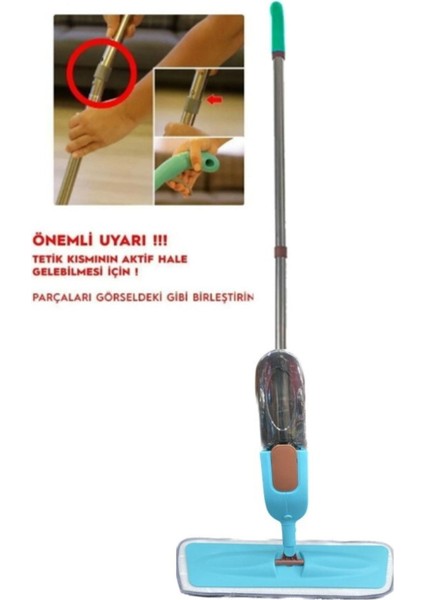 Elite Water Sprey Mop Deterjan Hazneli 2 Adet Moplu Spreyli Temizlik Paspası 1 Adet