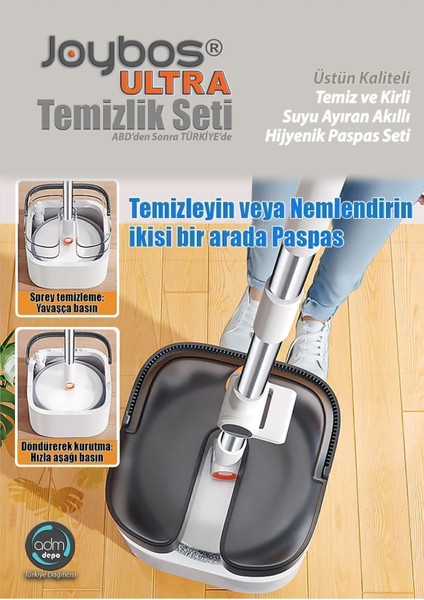 Elite Temiz ve Kirli Suyu Ayıran 2 Başlıklı Temizlik Seti (Yuvarlak Vekare Başlık) 1 Adet