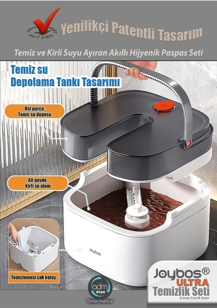 Elite Temiz ve Kirli Suyu Ayıran 2 Başlıklı Temizlik Seti (Yuvarlak Vekare Başlık) 1 Adet