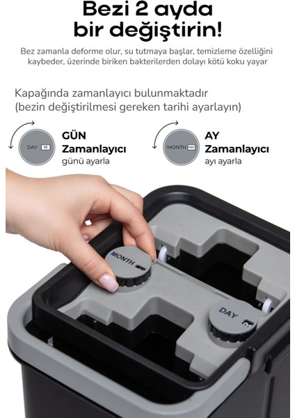 Elite Tablet Mop Temizlik Seti Yeni Nesil Paspas Medıum V2 - Siyah 1 Adet