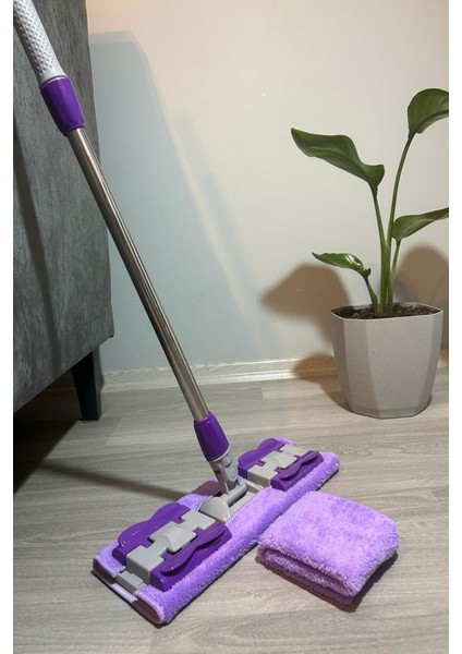 Elite ( 1 Adet Yedek Bezli ) Portatif Mor Renk Yer Duvar Temizleme Mopu Mikrofiber Mandallı 1 Adet modelleri