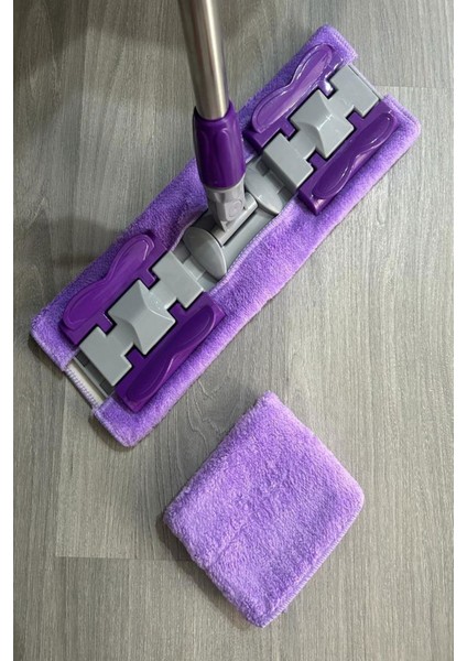 Elite ( 1 Adet Yedek Bezli ) Portatif Mor Renk Yer Duvar Temizleme Mopu Mikrofiber Mandallı 1 Adet fırsatları