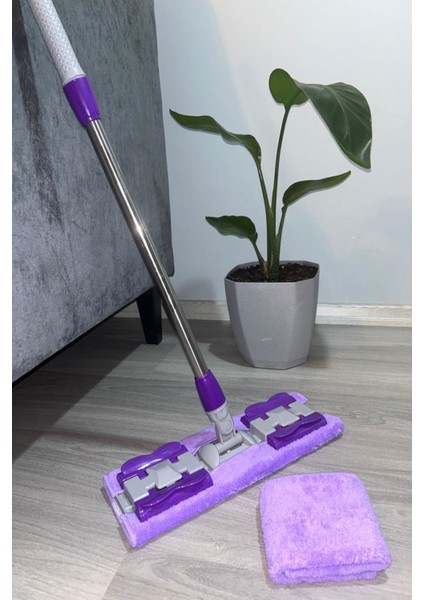 Elite ( 1 Adet Yedek Bezli ) Portatif Mor Renk Yer Duvar Temizleme Mopu Mikrofiber Mandallı 1 Adet indirimleri
