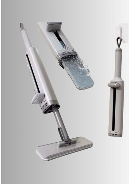 Elite Döner Başlıklı Taşınabilir Kendinden Sıkmalı Mikrofiber Bezli Mop (Yedek Bez Hediyeli) 1 Adet