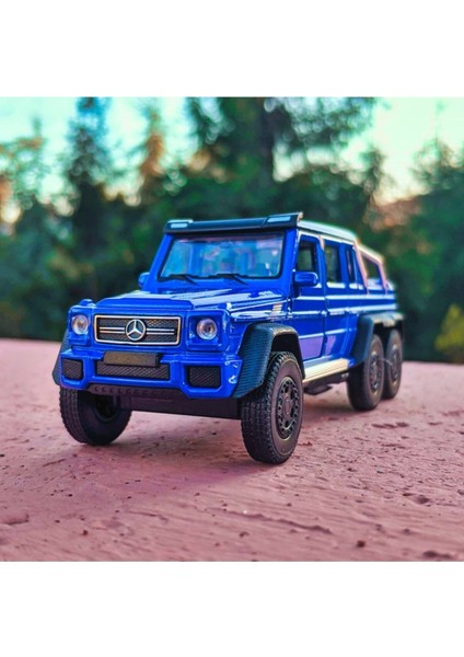 G63 Amg 6x6 Koleksiyon Metal Araba 12CM Lüks Arazi Araba Mavi