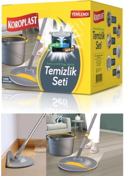 Elite Temizlik Seti Temiz ve Kirli Suyu Ayıran Temizlik Mopu 1 Adet