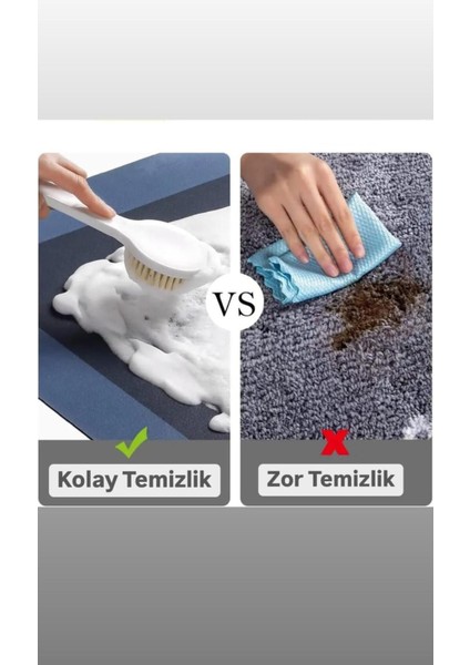 Elite Kaymaz Taban Sihirli Su Emen Banyo, Lavabo Paspası 40*120 cm Gri 1 Adet