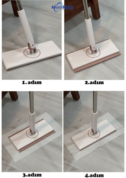 Elite Missclean Tüm Bezlere Uyumlu Click Mop,4xl Islak Mendillere Uyumlu Kendinden Sıkıştırmalı Mop Paspas 1 Adet