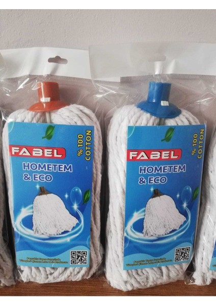Elite Fabel 1 Adet Yedek Paspas Ipli Mop Başlığı % 100 Pamuklu Özel 1. Sınıf Beyaz Optik Iplikten 1 Adet