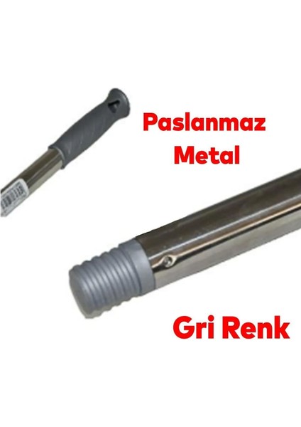Elite Standart Metal Vidalı Fırça Çekçek Süpürge Sapı Gri 120CM 1 Adet fiyatları