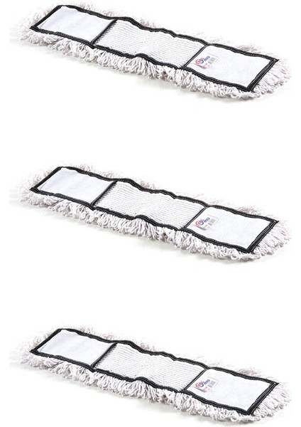 Elite 3 Adet 60 cm Beyaz Nemli Mop Nem Alıcı Pamuklu Otel Temizlik Yer Kurulama Mop 1 Adet