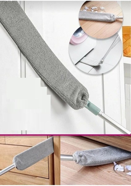 Elite Pratik Mikrofiber Başlıklı Girintili Yüzey Dip Köşe Raf Temizleme Sihirli Toz Alma Fırçası 1 Adet