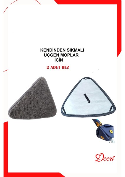 Elite Yedek Bez Yedek Bez Kendinden Sıkmalı Üçgen Mop Için Yedek Bez 2 Adet 1 Adet