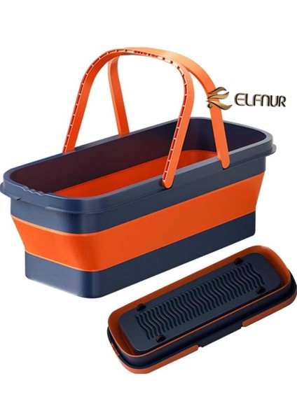 Elite 1 Adet ) Tekerlekli Çok Amaçlı Temizlik Kovası Katlanabilir Taşınabilir Mop Kovası 12 Litre 1 Adet