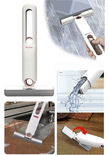 Elite Taşınabilir Mini Mop Kendinden Sıkmalı Mini Temizlik Paspası Mutfak-Banyo-Camlarda Kullanım Mop 1 Adet