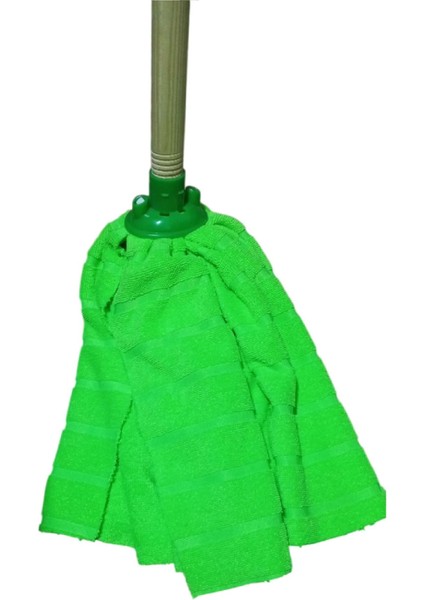 Elite 1 Adet Mop 1 Adet Ahşap Sapı ile Takım Mikrofiber Mop Paspas Yeşil 1 Adet