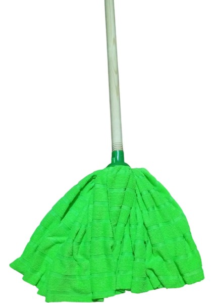 Elite 1 Adet Mop 1 Adet Ahşap Sapı ile Takım Mikrofiber Mop Paspas Yeşil 1 Adet