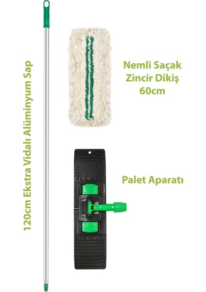 Elite Saplı Nemli Mop Zincir Dikiş - 60 cm 1 Adet