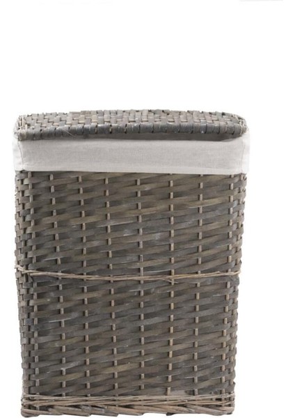 Elite Gri Hasır Dikdörtgen Çamaşır Sepeti 46X34X55CM 1 Adet