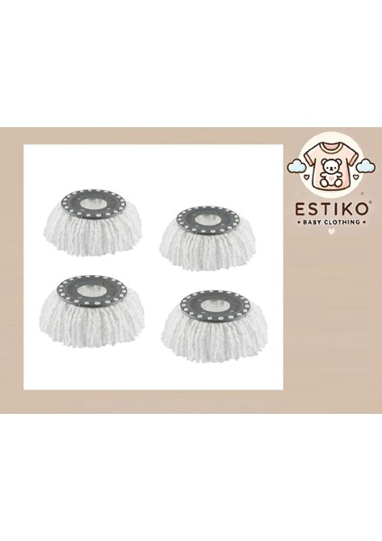 Elite Döner Başlıklı Mop Yedeği 4ADET & Yedek Mop Başlığı 1 Adet