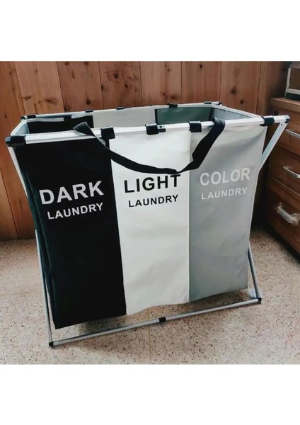 Elite 3 Katlanabilir Bölmeli Pinterest Stil Çok Amaçlı Dayanıklı Banyo Kirli Çamaşır Sepeti 1 Adet fiyatları