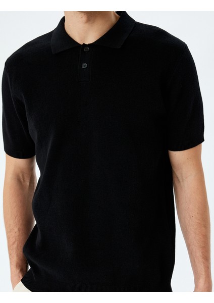 Yeni Sezon Pamuklu Basic Polo V Yaka Kısa Kollu Triko Tişört