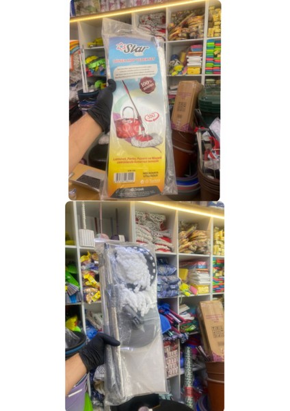 Elite Dönerli Mop Set Yedek Sapı ve Ucu 3 Lü Trio Proff Set 1 Adet